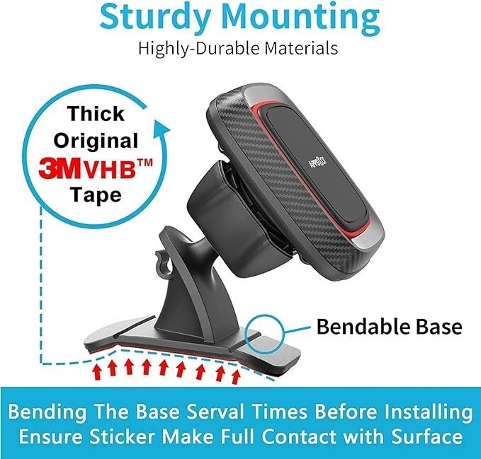 APPS2Car Magnetic Car Phone Holder 360° Rotating Dashboard Mount Universal