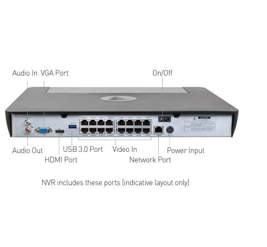 Swann Smart System PoE Camera 8580 16 Channel 4K CCTV NVR Recorder 2TB HDD HDMI