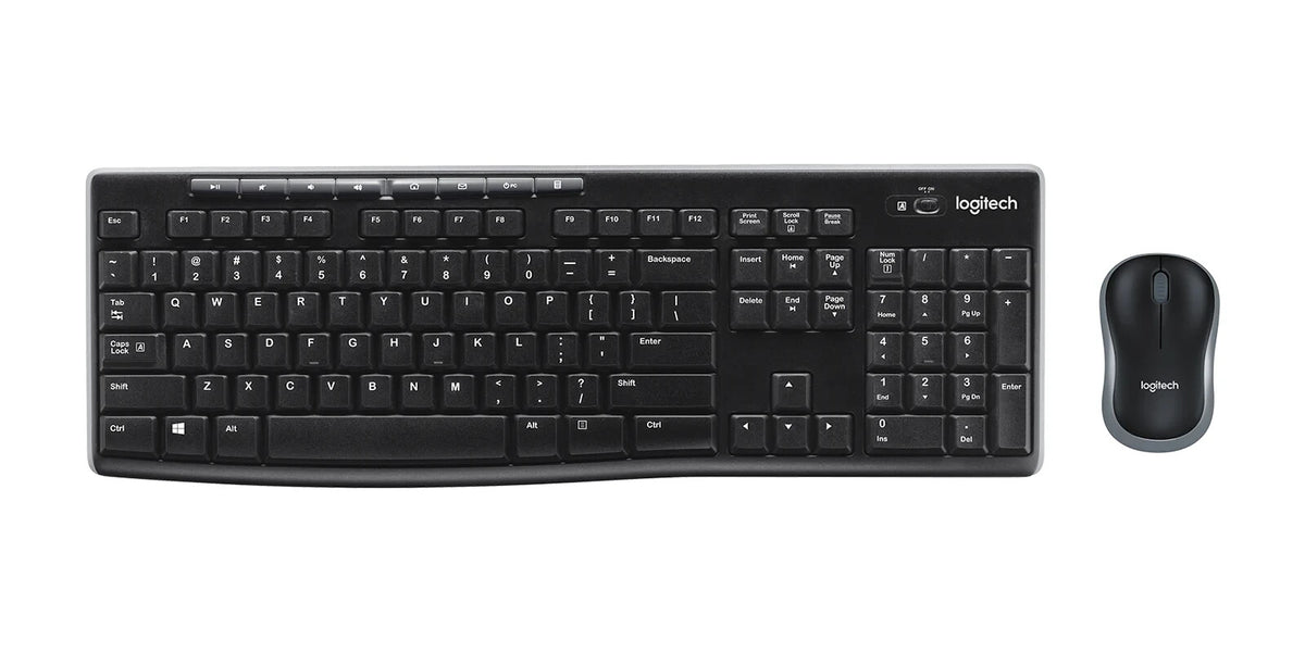 Logitech MK270 Wireless Keyboard 2.4GHz Mouse Set UK Layout QWERTY - Black