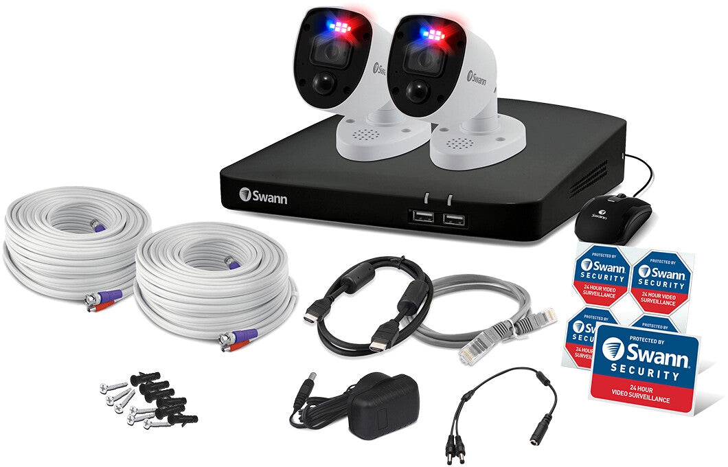 Swann DVR 5680 4 8 Channel Siren UHD Enforcer Warning Light Camera CCTV Kit