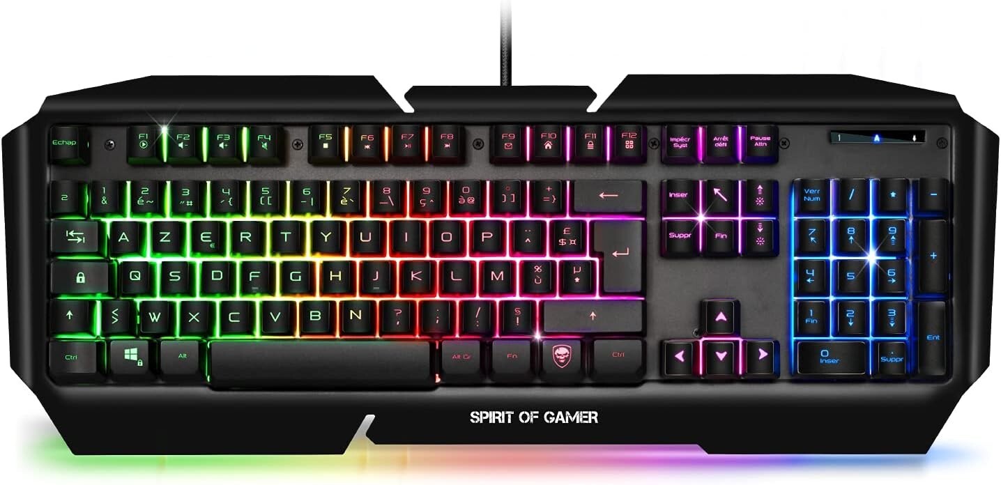 SPIRIT OF GAMER PRO-K5 AZERTY Gaming Keyboard 19 Anti-Ghosting Keys With RGB