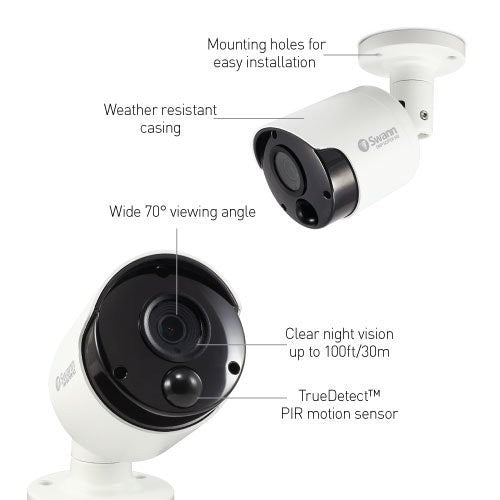Swann PRO 5MPMSB Thermal Sensing 1080p Super HD PIR 5MP CCTV Bullet Camera x1