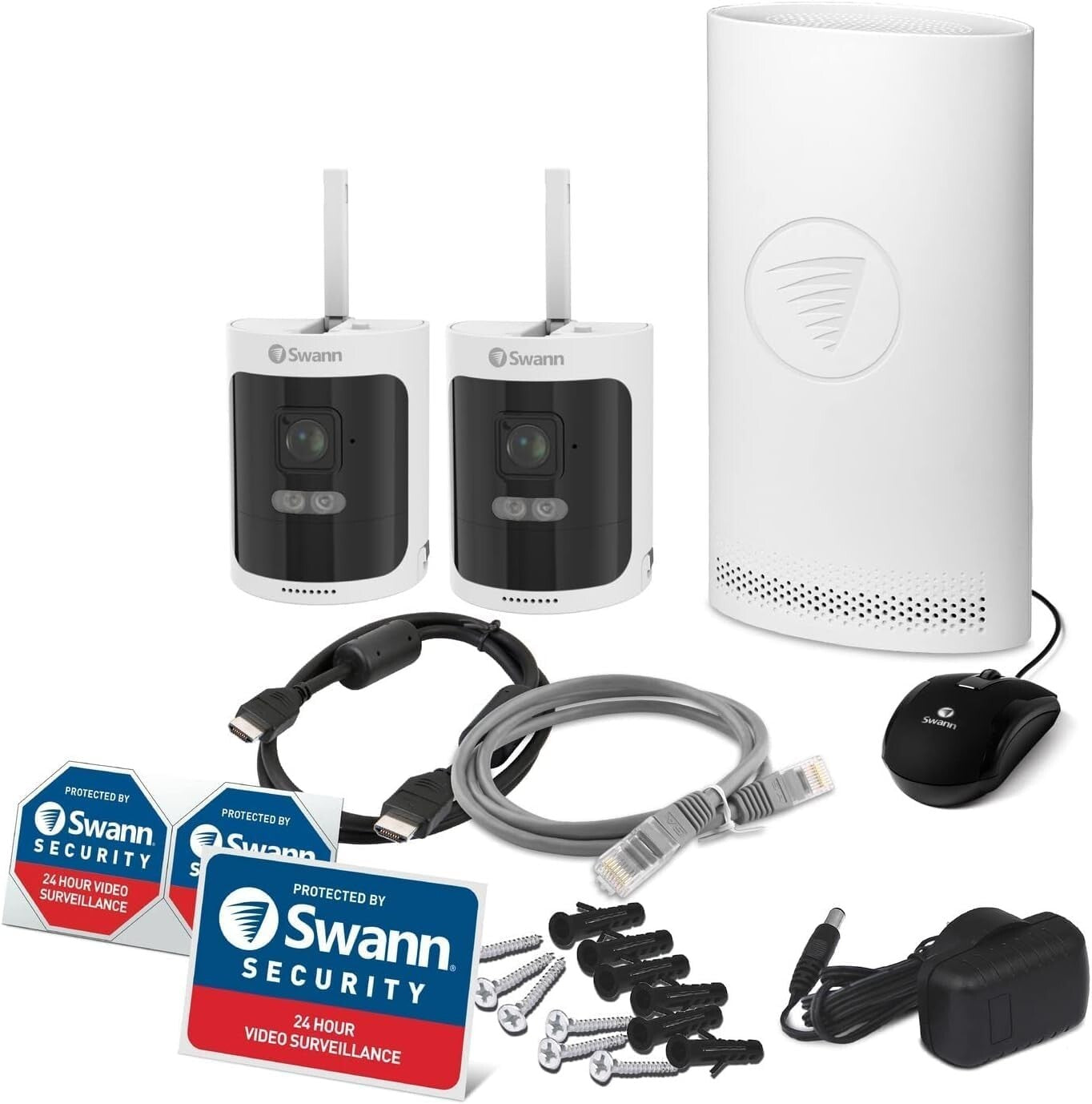 Swann NVK-600SD2 CCTV Kit 8 Cha NVR 64GB 2x WiFi Rechargeable Cameras