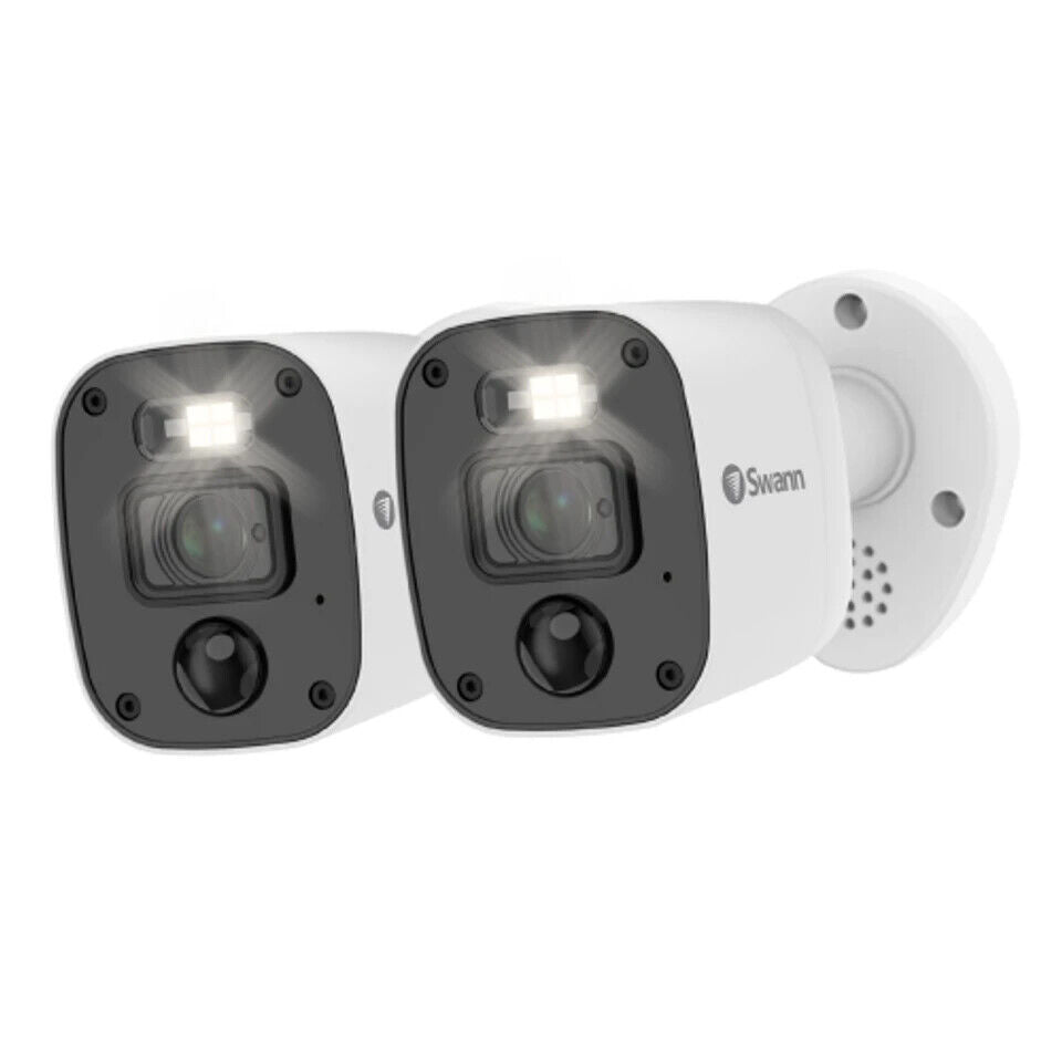 SWANN ENFORCER SWPRO-4KMQBPK2 WHITE WIRED 4K INDOOR & OUTDOOR BULLET 2X CAMERAS