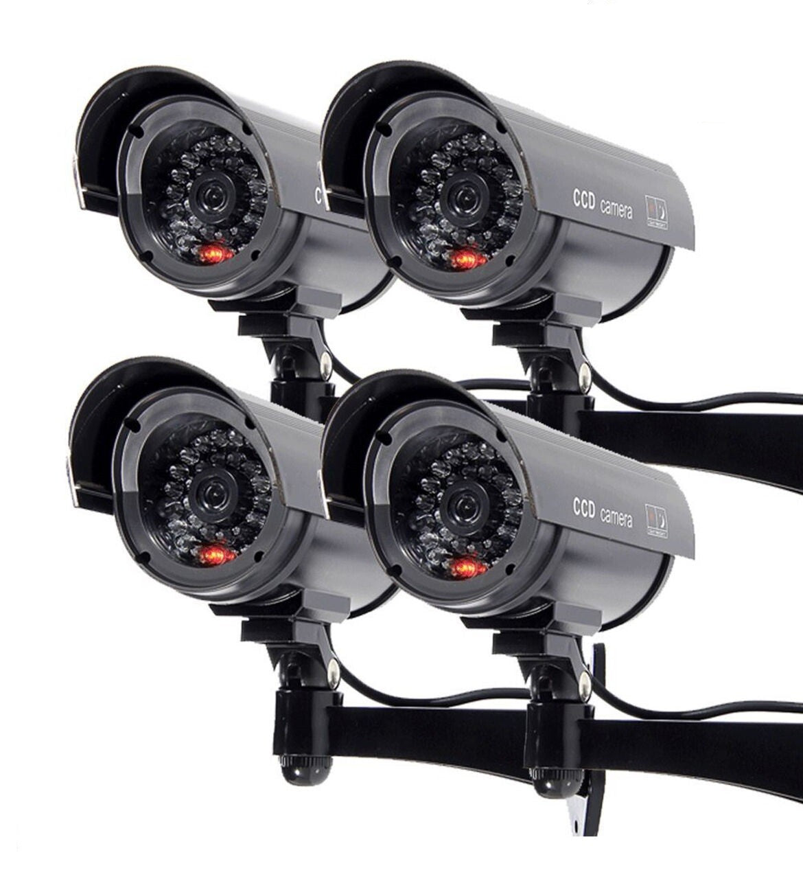 Dummy CCTV Bullet Cameras With Flashing LED Deter Crime For Indoor/Outdoor