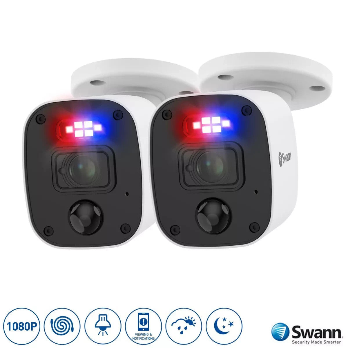 Swann SWPRO-2KMQBPK2-EU White Wired 2K Indoor CCTV Cameras 2 Pack