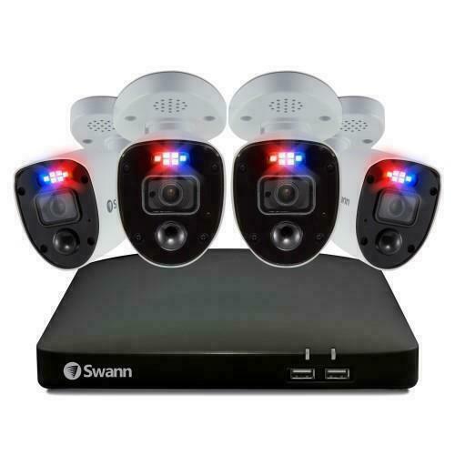 Swann DVR CCTV Kit 5680 8 Channel 4K UHD 2TB HDD Enforcer Warning Light 4 Camera