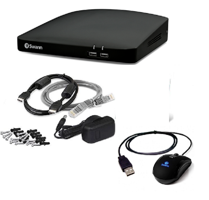 Swann 4K CCTV Camera Kit DVR 8-5680 8 Channel 1TB 4 x PRO-4KWLB Spotlight Siren