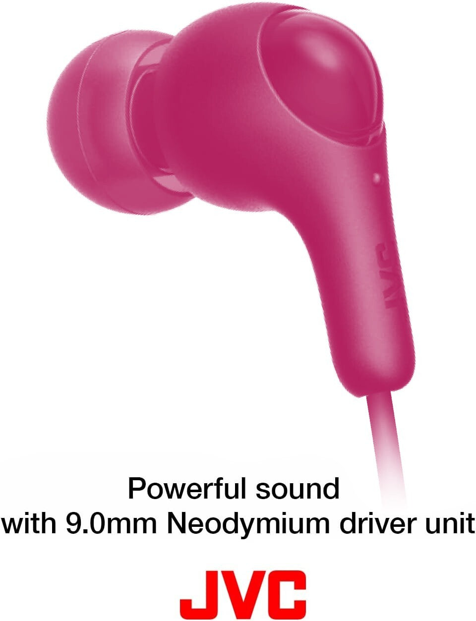 JVC Wired Earphones Stereo Headphones In-ear 3.5mm Hifi Pink iPhone/Android/PC