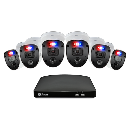 Swann DVR CCTV Camera Kit DVR8 4680 8 Channel 1TB HDD 6x 1080SL Enforcer Lights