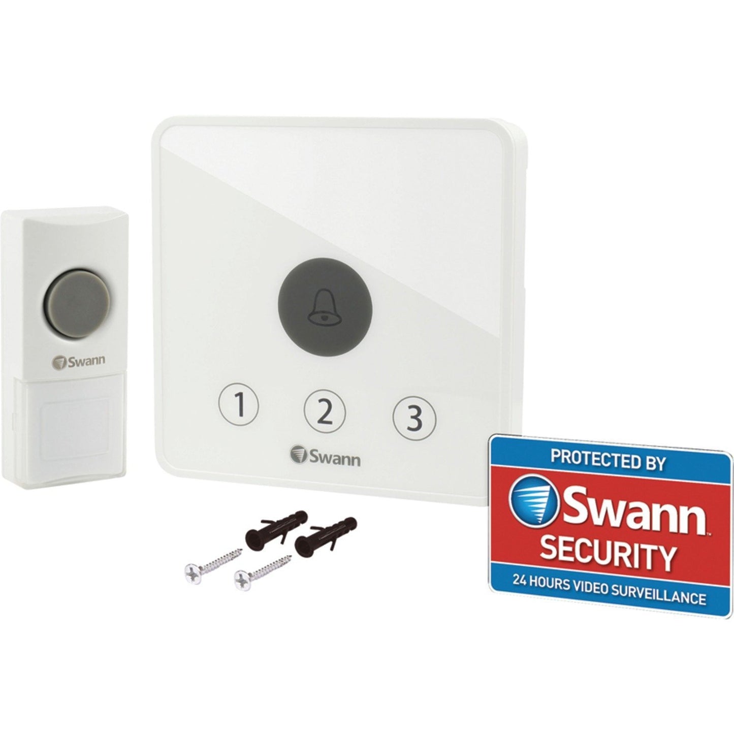 Swann Wireless Door Bell Digital Cordless Battery Portable 36 Chimes 60M Range