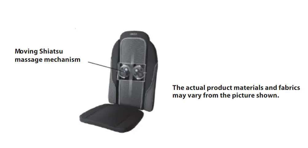 Homedics Foldable Luxury Shiatsu and Vibration with Heat Massager Cushion Black