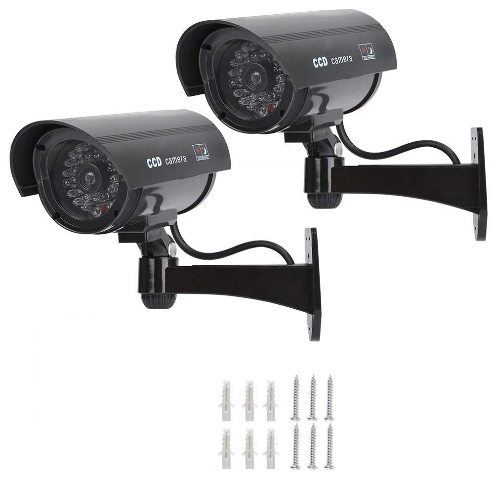 Dummy CCTV Bullet Cameras With Flashing LED Deter Crime For Indoor/Outdoor