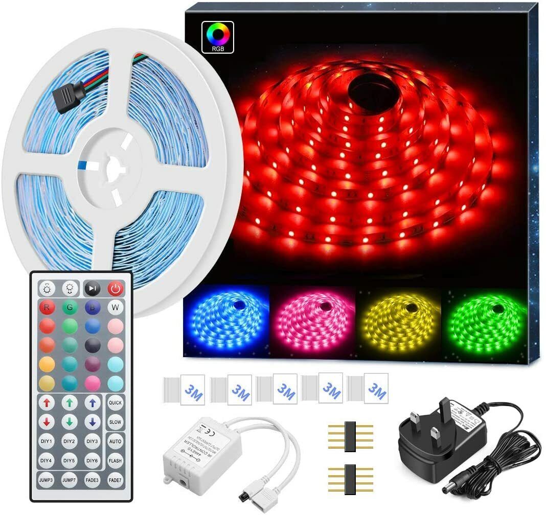 LED Strip Light 16.4ft 5m RGB SMD 5050 LED Waterproof Rope Colour Changing A+