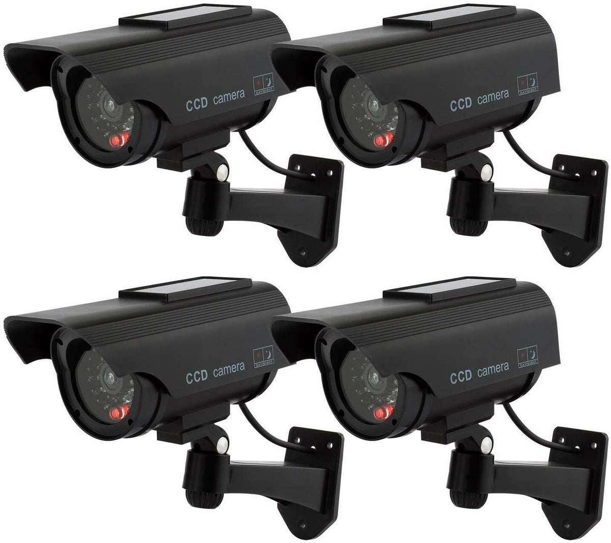 Dummy CCTV Security Camera Kit Indoor or Outdoor with LED Light & Solar Power