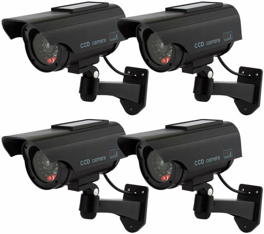 Dummy CCTV Security Camera LED Light Indoor Outdoor Surveillance Kit Solar Power