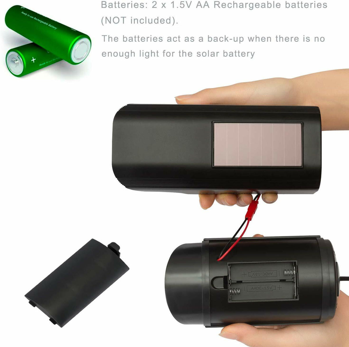 Dummy CCTV Security Camera Kit Indoor or Outdoor with LED Light & Solar Power