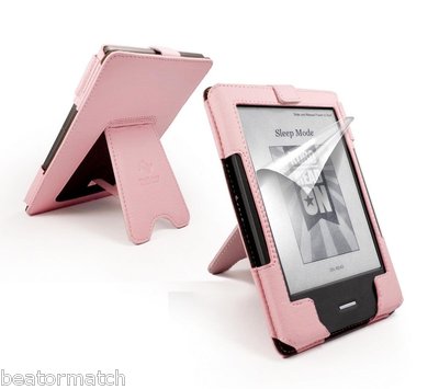 Tuff Luv Case Cover Kick Stand Amazon Kindle 4 6" E-Ink Screen Protector Kit New