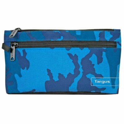 Camouflage Combat Army Pen Pencil Case School College Zipper Pouch Blue