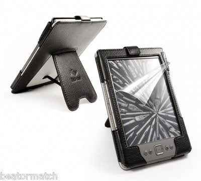 Tuff Luv Case Cover Kick Stand Amazon Kindle 4 6" E-Ink Screen Protector Kit New