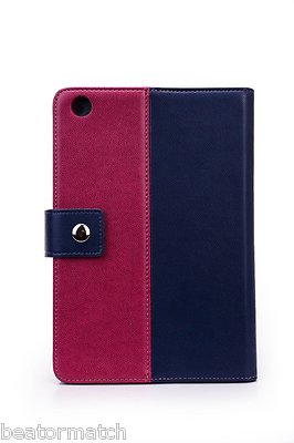 iPad Mini 1/2/3 Manhattan Faux Leather Sleep Wake Smart Case Kickstand Cover