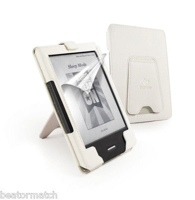 Tuff Luv Case Cover Kick Stand Amazon Kindle 4 6" E-Ink Screen Protector Kit New