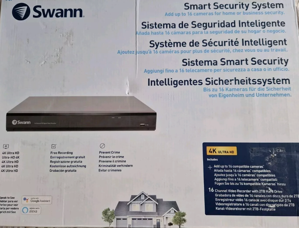 Swann DVR 16-5580 16 Channel 4k Digital Video Recorder NO HDD INCLUDED