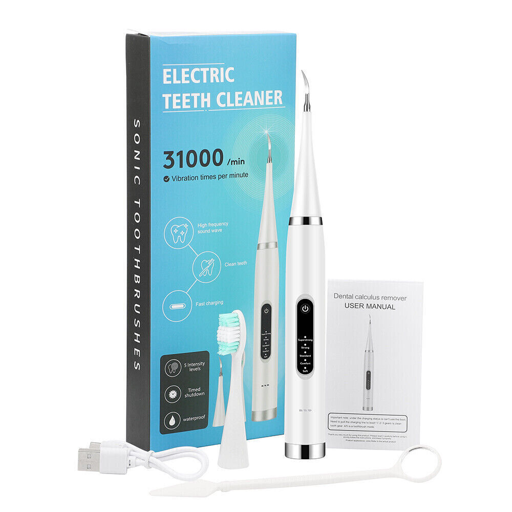 Ultrasonic Electric Tooth Cleaner and Dental Stain Remover Teeth Cleaning Kit