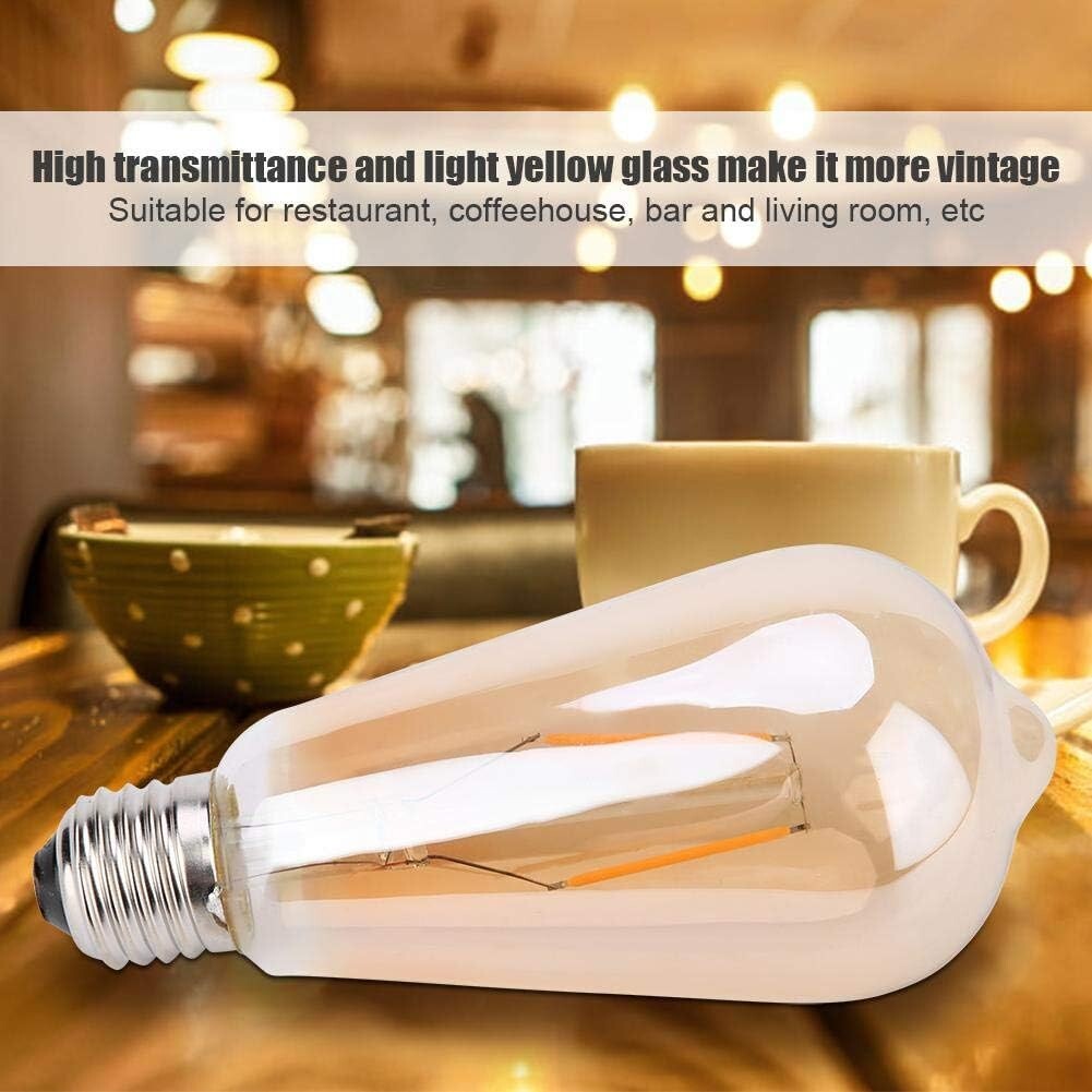 ST64 Vintage Filament Light Bulbs With E27 Edison Screw Cap 2200K Warm White