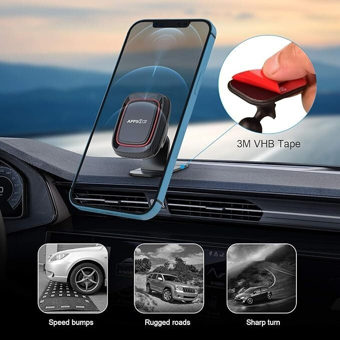 APPS2Car Magnetic Car Phone Holder 360° Rotating Dashboard Mount Universal