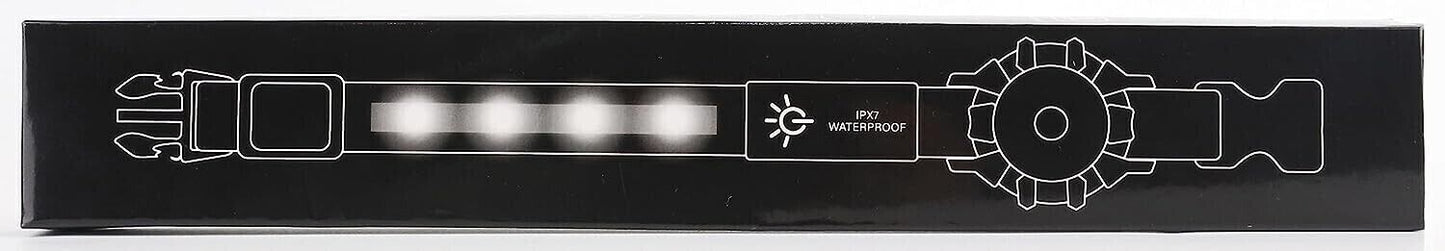Light Up Dog Collar Waterproof LED Flashing Dog Collars for Night Safety Black