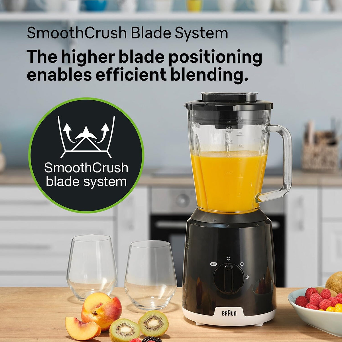 Braun PowerBlend 1 Jug Blender, 2 Speeds, Ice crush, Smoothie2Go Bottle Included