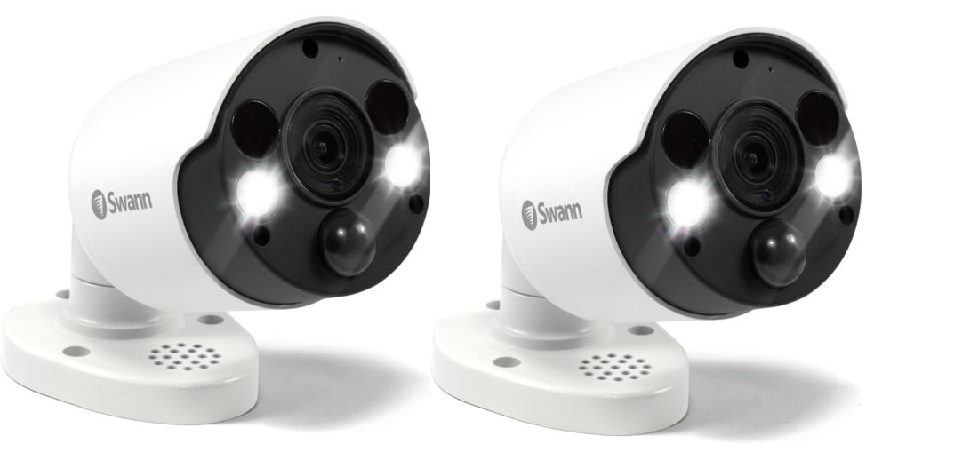 Swann SWPRO-4KMSFB LED Spotlight 4K Ultra HD CCTV Security Camera Twin Pack