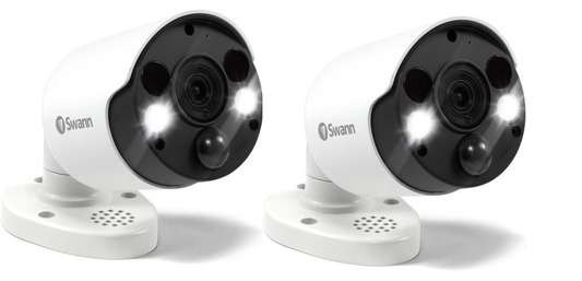 Swann SWPRO-4KMSFB LED Spotlight 4K Ultra HD CCTV Security Camera Twin Pack