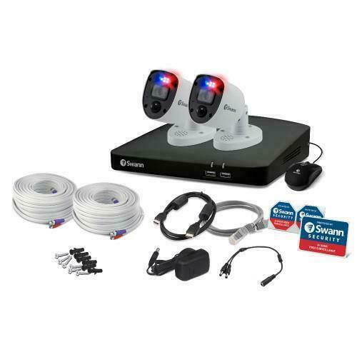 Swann CCTV Kit DVR5680 4 Channel 4K UHD 1TB HDD Enforcer Warning Light 2 Camera
