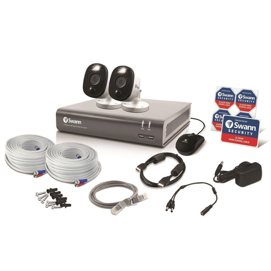Swann DVR4 4580 4 Channel  DVR 2x 1080MSFB HD Motion Cameras CCTV Kit No HDD