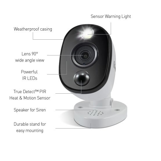 Swann 4K Ultra HD Thermal Sensing Warning Light Bullet Security Camera CCTV x2