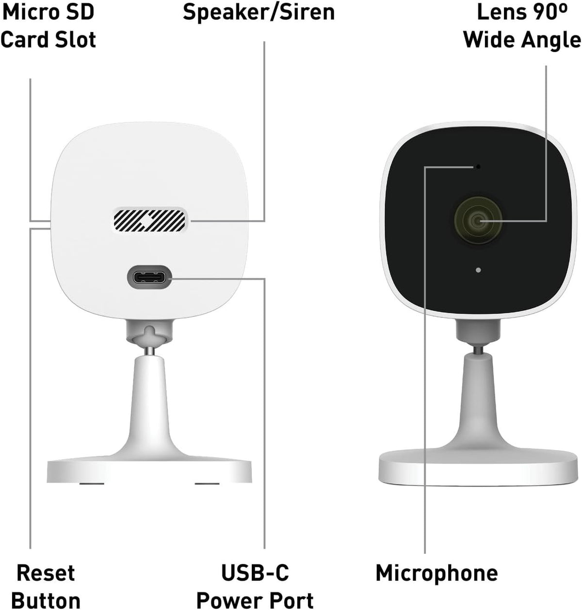 Swann SWIFI-SE2KIC-EU EVO 2K Indoor Camera White Smart Home Security Camera