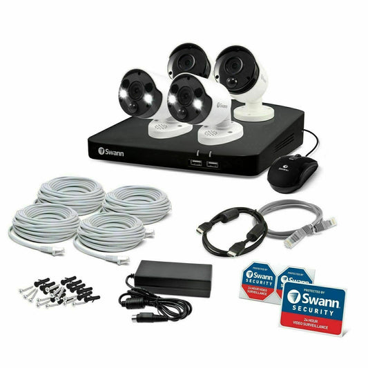 Swann NVR-8780 CCTV Kit 8 Channel 4K Recorder 2TB 4 x 887MSB/FB Spotlight Camera
