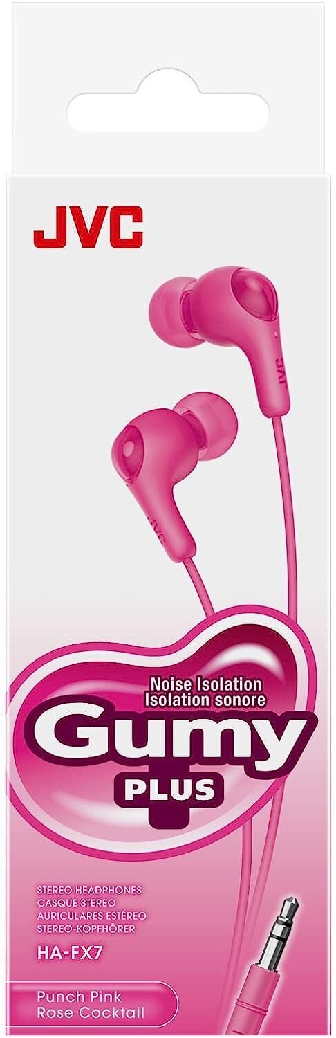JVC Wired Earphones Stereo Headphones In-ear 3.5mm Hifi Pink iPhone/Android/PC