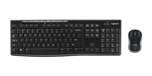 Logitech MK270 Wireless Keyboard 2.4GHz Mouse Set UK Layout QWERTY - Black