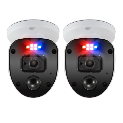 Swann Enforcer CCTV Camera 1080SL HD Police Style Flashing Lights Spotlights x2