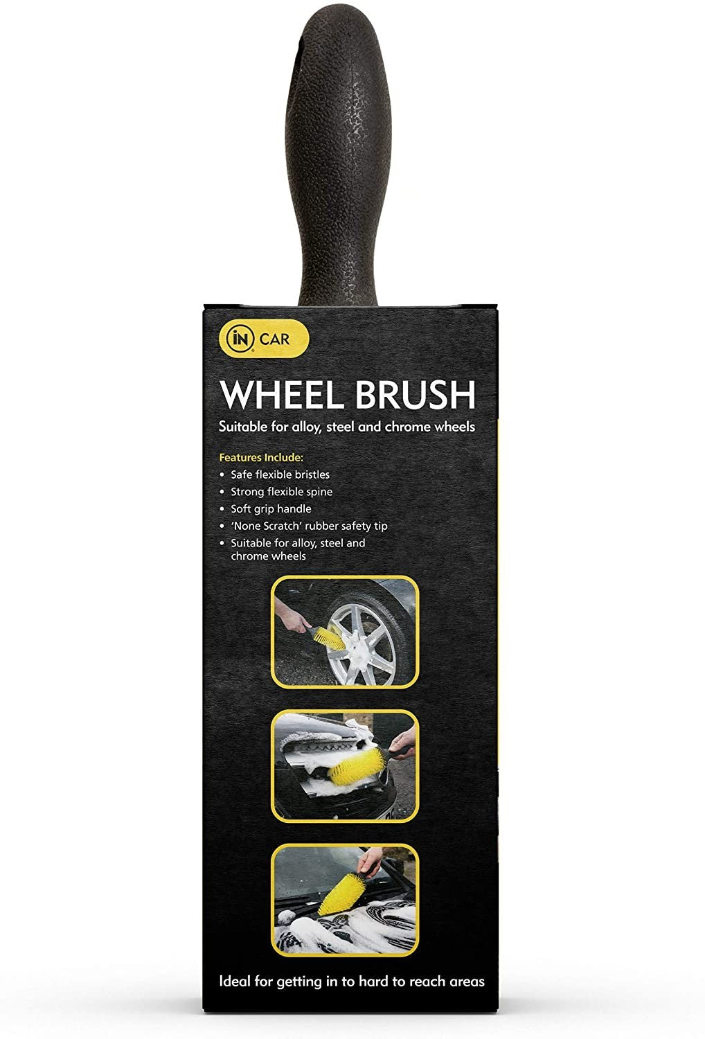 Wheel Brush Wheel Cleaning Car Wash Valet Bristle Brush CAR CARE Yellow