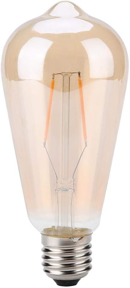 ST64 Vintage Filament Light Bulbs With E27 Edison Screw Cap 2200K Warm White