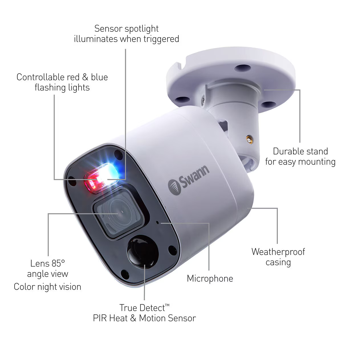 Swann PRO-2KMQB 1080p Enforcer Bullet CCTV Cameras Flash Siren 4680/5680