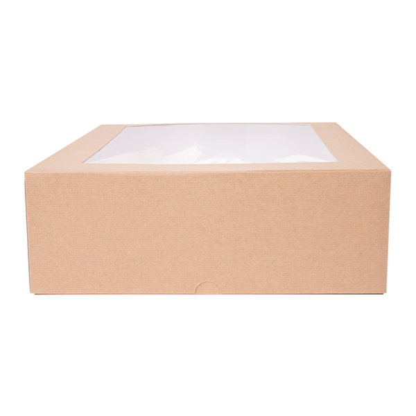 20 Brown Bakery Boxes with Window, Brown Kraft Paper Cake (6 x 6 x 3) inches