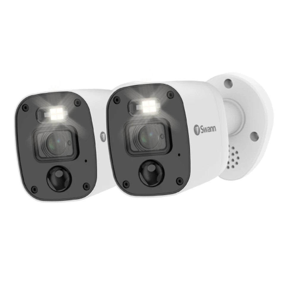 SWANN ENFORCER SWPRO-4KMQBPK2 WHITE WIRED 4K INDOOR & OUTDOOR BULLET 2X CAMERAS