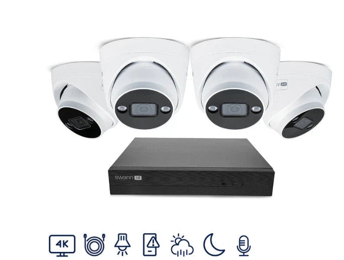 Swann 4K NVR 8 x Channel / 4 x NHD-ADVANXB Dome Cameras with 1TB HDD SWNVK-8ADVA