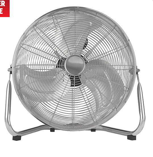 DRAPER 18" FLOOR FAN 450MM 230V 120W HIGH VELOCITY, STOCK NO: 70433