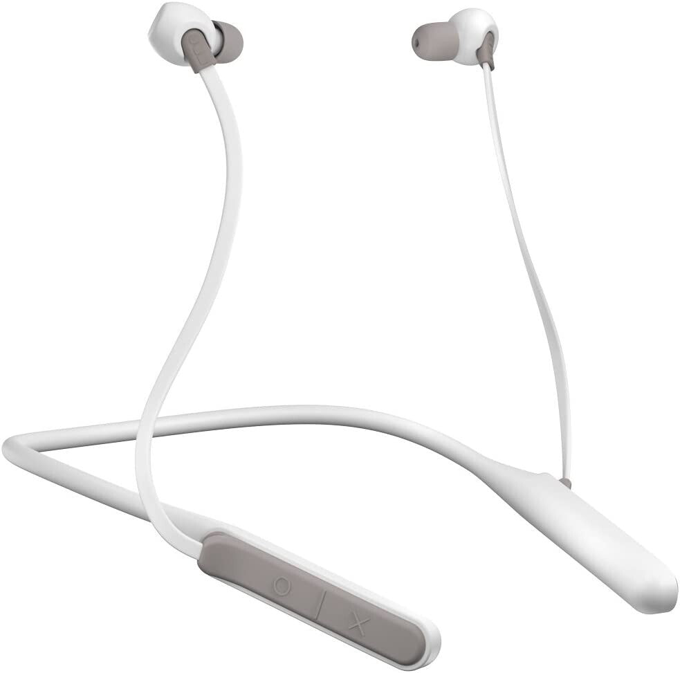 JAM Neckband Style Sport Wireless In-Ear Headphones - White & Grey 12 Hour Play